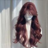 DAIIIBABYYY  -  French Chestnut Brown Woolen Curl Full Head Wig Women's Full Set Super Long Curl Sweet Style Wig Whole Head Cover