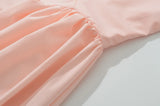 Daiiibabyyy  Sexy Pink Elastic Strap Tank Dress Ruched Slash Neck Zipper Back Slim Low Waist Hem Swing Midi Long Robe Sleeveless Vestidos