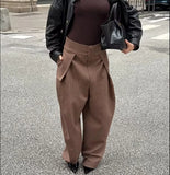 Daiiibabyyy  Tidalyf Pants Women's Spring New Fashion High Waist Pants Chic Youth Office Pants Street Elegant Holiday Spring Pantss