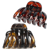 Daiiibabyyy  2Pcs Tortoise Shell Large Plastic Hair Claw Clips, Non-slip Strong Hold Hair Clamps, Retro Hair Accessories for Thick Hair