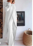 DAIIIBABYYY  -  Women's Long Sleeved Set Wide Leg Pants Set Irregular Fashion Casual Cross Size Two-piece Set