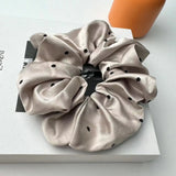 DAIIIBABYYY  -  Black and White Dot Hair Scrunchies for Girls and Women