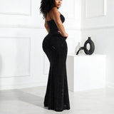 DAIIIBABYYY  -  Summer New Spaghetti Strap Dresses Solid Diamond Sheath Mermaid Floor Length Basic Style Sexy Ladies Evening Night Club Hot