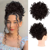 Daiiibabyyy  Messy Curly Hair Bun Ponytail Extensions Wig Synthetic Curly Wavy Hair Ponytail with Drawstring&Combs for Women Daily Party Wear