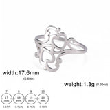 DAIIIBABYYY  -  Love Heart Filigree Stainless Steel Couple Ring Silver Color Supernatural Amulet Gift For Man Woman Fashion Jewelry