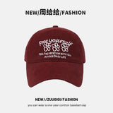 Daiiibabyyy  New Hats Sweet Cool Style Summer Sun Hats American Three Flower Baseball Cap For Women Korean Version Trendy Brand Hat For Men