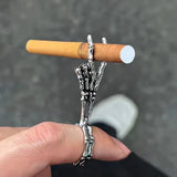 Daiiibabyyy  New Skull Cigarette Holder Ring Innovate Finger Clip Smoking Cool Men's Gift Smoking Tool Smoking Accessories Jewelry