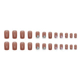 DAIIIBABYYY  -  24 PCs Short French Minimalist Butterfly Line Nails with 1 Jelly Gel and 1 Nail File