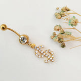DAIIIBABYYY  -  Fashion Crystal Belly Button Piercing Gold Color Sexy Body Jewelry for Women Belly Navel Ring