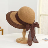 DAIIIBABYYY  -  Bohemian Style Summer Sun Hat For Women Sun Protection Beach Straw Fisherman Cap Fashion Big bowkont Lace Visor