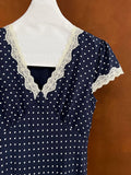 DAIIIBABYYY  -  French Lace Polyester Fiber Patchwork Dress, Summer V-neck, Elegant Polka Dot, Waistband, Slimming Long Skirt