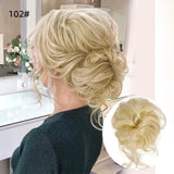 Daiiibabyyy  Synthetic Hair Bun Chignon Messy Curly Hair Band Elastic Scrunchy False Hair Pieces For Women Hairpins Black Brown