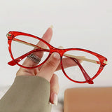 DAIIIBABYYY  -  Fashion Vintage Cat Eye Anti Blue Light Glasses Women Triangle Metal Frame Female Anti Radiation Eye Protection Spectacles Очки