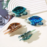Daiiibabyyy  1Pc Boho Sea Turtle Hair Claw, Acetate Hair Accessory for Beach Vacation, Perfect for Summer Hairstyle