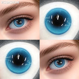 Daiiibabyyy  1 Pair Monaco Blue Color Contact Lenses Color Brown Purple Green Grey Cosmetic Lens Half Yearly Natural Fashion Beauty