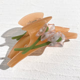 Daiiibabyyy  Hair Accessories Three-dimensional Bifacial Tulip Flower Claw Clip Romantic Atmosphere Feeling Acetate Hairpin For Women