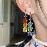 Daiiibabyyy  Y2K Accessories Rainbow Star Earrings Kawaii Jewelry Cute Hoop Earrings for Women Harajuku Charms Korean Earrings