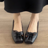 Daiiibabyyy  Women's Loafers Shoes Square Toe Shallow Designer Heels Shoes New Heeled Sandals Retro Fad Walking Leather Casual Mujer Zapatos