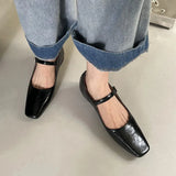 Daiiibabyyy 2024 Spring New Women Mary Jane Shoes Fashion Round Toe Shallow Slip On Ladies Flat Shoes Soft Sole Outdoor Dress Ballerina