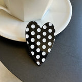 Daiiibabyyy  Blue Striped Hair Spring Clip Square Heart Acetate Hairpin Cute Black White Polka Dot Side Hair Clips Vintage Hair Accessories