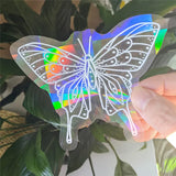 Daiiibabyyy PVC Sun Catcher Self Adhesive Glass Window Stickers Cat Moth Energy Suncatcher Wallpaper Rainbow Prisms Sticker Sunlight Decals