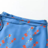 Daiiibabyyy  Vacation Vietnam Low-waist Cross-strap Mini Skirt For Women Summer Fresh Print Slim-fit Bodycon Ultra-short Skirt Elegant H1YO