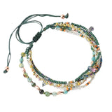 DAIIIBABYYY  -  New Chinese Style Couple Bracelet Women's Retro Bohemian Ethnic Style Natural Stone Beaded Stacked Woven Jewelry Advanced Gift