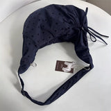 Daiiibabyyy  Streetwear Polka Dot Office Lady Shoulder Bag Women Canvas Drawstring Pleated Hobo Bags Y2k Aesthetic Handbags Crossbody Korean