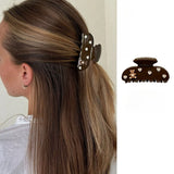 Daiiibabyyy  Lovely Teddy Bear Hair Clip Playful Animal Heart Dark Chocolate Brown Hair Claw for Women Girls Sweet Style Hair Accessories