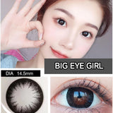 Daiiibabyyy  1 Pair Color Contact Lenses for Big Eyes Fashion Beauty High Quality Black 14.5mm Contact Cosmetic Eye Contacts lens