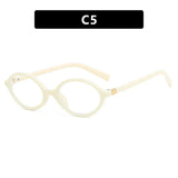 Daiiibabyyy  Oval Small Frame Retro Female Korean Plain Glasses Anti-blue Light Eyeglasses Eye Protection Ladies Optical Spectacle Eyeglass