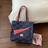 Daiiibabyyy  Contrast Plaid Bags for Woman Underarm Shoulder Bag Apple Pattern Bolsos mujer Tote Sac Femme Commuter Bolsas Youth Bolsa