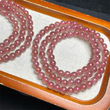 DAIIIBABYYY  -  6MM Natural Strawberry Quartz Triple Circle Bracelet Fashion Gemstone Jewelry For Women Healing Bohemia Holiday Gift 1PCS