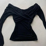 Daiiibabyyy  Chic Aesthetic Cute Long Sleeve Shirts Y2K emo Casual Vintage Harajuku Slim Advanced Women Clothing 90s Tide Fashion Tops Casual
