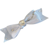 Daiiibabyyy Milk blue handcrafted bow hair clip hair accessories Sweet rhinestone bangs hair clip Girl hair accessories