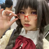 DAIIIBABAYYY  -  Retro Anti-Blue Light Glasses Women Sweet Girls Y2K Oval Frame Narrow Spectacles Eye Protection Vintage Computer Reading Eyewear