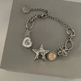 DAIIIBABYYY  -  Aesthetic Heart Star Chain Bracelet All-match Fairy Love y2k Jewelry Daily Niche Design Commuter Accessories For Women Girls