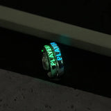 Daiiibabyyy  Ring for Couple Creative Glowing in the Dark Player 1 Player 2 Matching Gaming Ring for Women Men Valentine's Day Gift