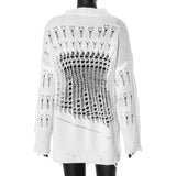DAIIIBABYYY  -  Knitted Sweater Ripped Tops Women Fashion Sweatshirts 2024 Fall Winter Luxury Designer Clothes Girls Knit Fringe Elegant Tops