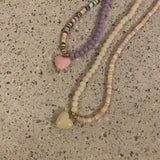 Daiiibabyyy Sweater Chain Y2K Simple Alloy Women Jewelry Accessories Korean Necklace Rainbow Color Necklace Love Heart Pendant