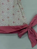 Daiiibabyyy  Vintage Flower Print Neck Strap Fake Two-piece Short-sleeved Top Thin Blouse Women