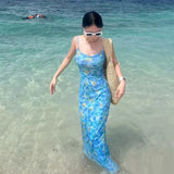 Daiiibabyyy  Summer New Women's Long Dress Fashion Print Elegant Youth Holiday Dress Women's Chic Slim Tube Top Unique Summer Dresses