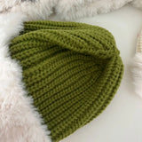 Daiiibabyyy Women Imitation Cashmere Knitted Wool Hat Winter Thickened Warm Outdoor Casual Lolita Hat JK Women Beanies Cap Accessories