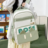 Daiiibabyyy  4Pcs/Set Large Capacity 4 in 1 Backpack Multifunction Casual Book Bag School Rucksack Breathable College Backpack Students