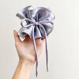 DAIIIBABYYY  -  Bow Ribbon Hairbands Long Elastic Sweet Scrunchies Flowers Hair Tied Bands Head Rope Women Korean Girl Ponytail Hair Accessories