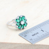 Daiiibabyyy 925 Silver Green Zircon Bridal Jewelry Sets Bracelets Earrings Rings Pendant Wedding Necklace Set Jewelry For Women