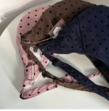 Daiiibabyyy  Streetwear Polka Dot Office Lady Shoulder Bag Women Canvas Drawstring Pleated Hobo Bags Y2k Aesthetic Handbags Crossbody Korean