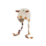 Daiiibabyyy  Women's Winter Hats Cute Funny Little Monster Knitted Hat Winter Plush Warm Woolen Hat With Straps Ear-protecting Lei Feng Hat