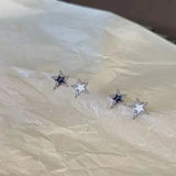 DAIIIBABYYY  -  2pcs Y2K Earrings Pentagonal Star Stud Earrings for Women Girl Gothic Punk Clip Earrings Removable Simple Earrings New