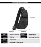 Daiiibabyyy  Portable Nylon Men Chest Bag Multi Compartment Large Capacity Shoulder Bag Adjustable Strap Multi Storage Pouch Outdoor Sports